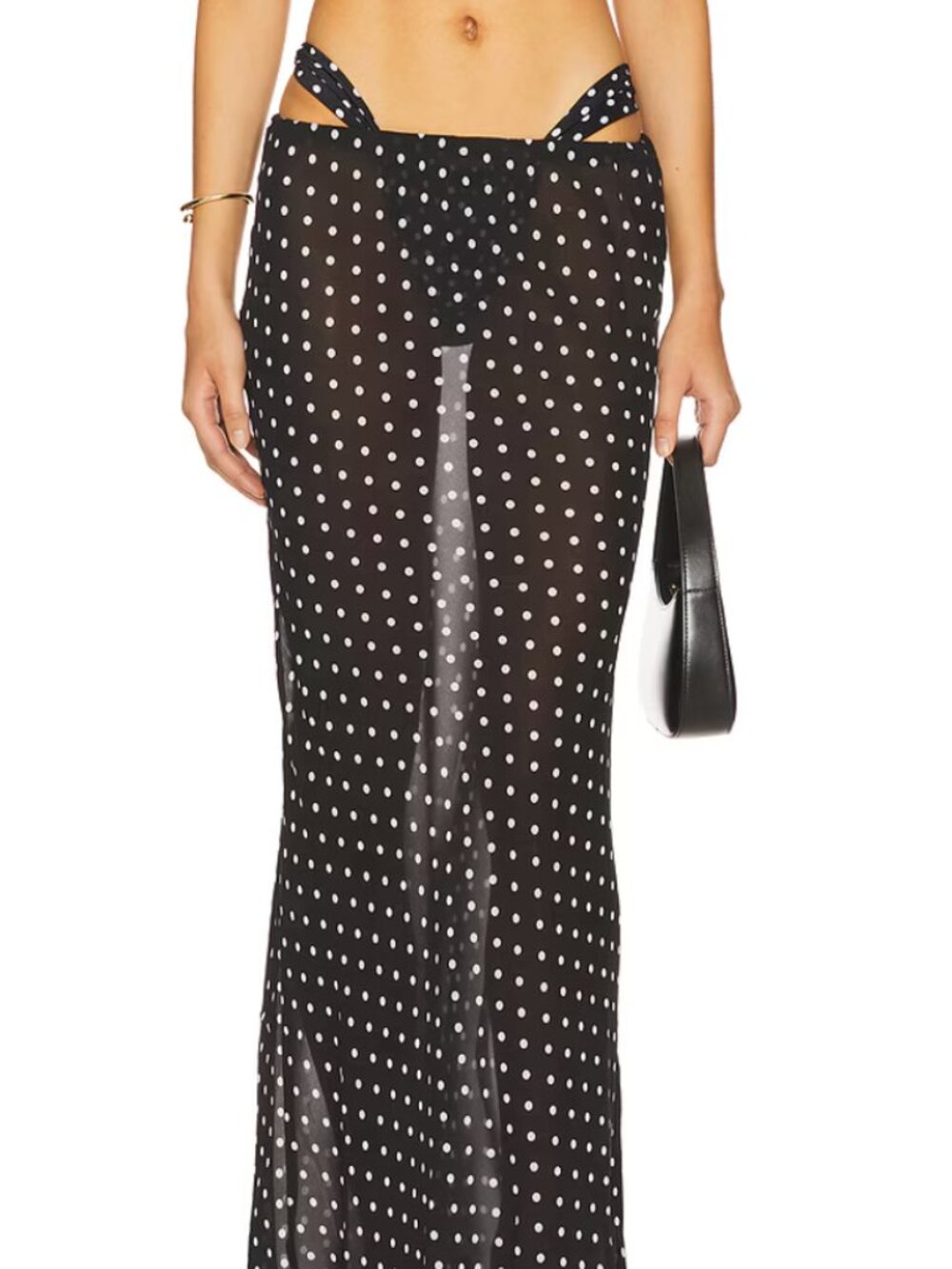 Runaway The Label Cyrus Maxi Skirt , Black and white polka dot , size large